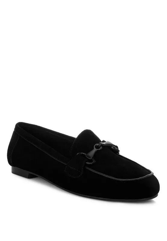 Awen Monochromatic Horsebit Real Suede Loafers for Men