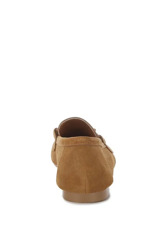 Awen Monochromatic Horsebit Real Suede Loafers for Men