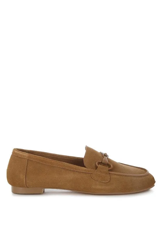 Awen Monochromatic Horsebit Real Suede Loafers for Men