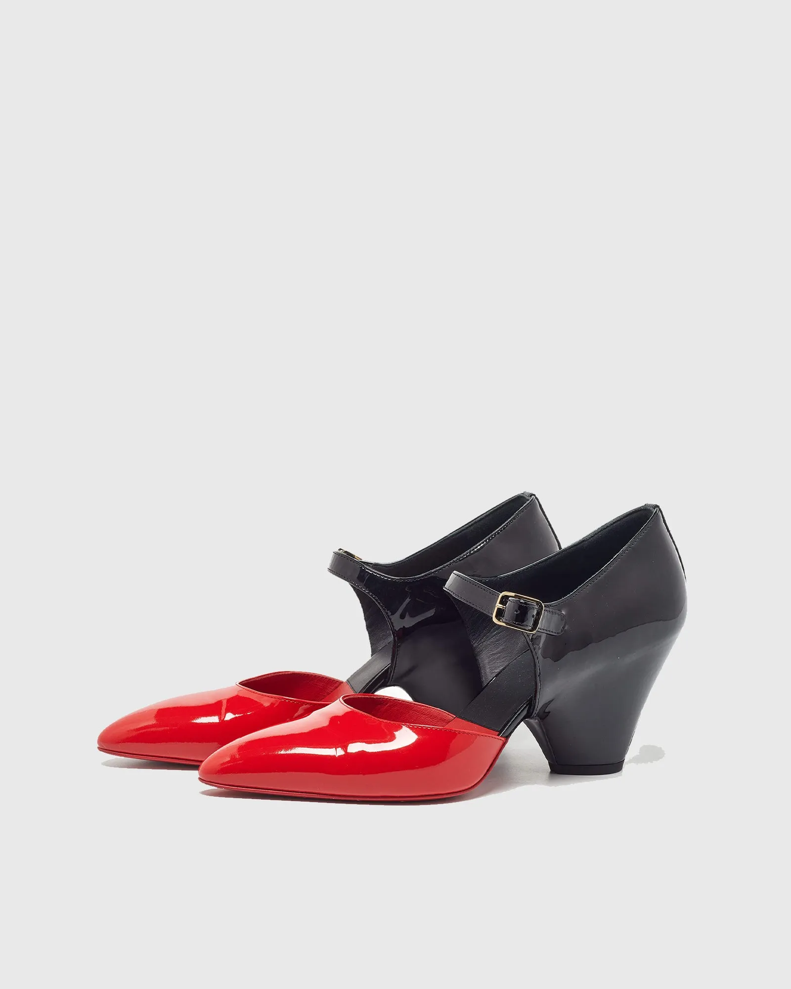 Azzurra Leather Wedge Pumps In Red
