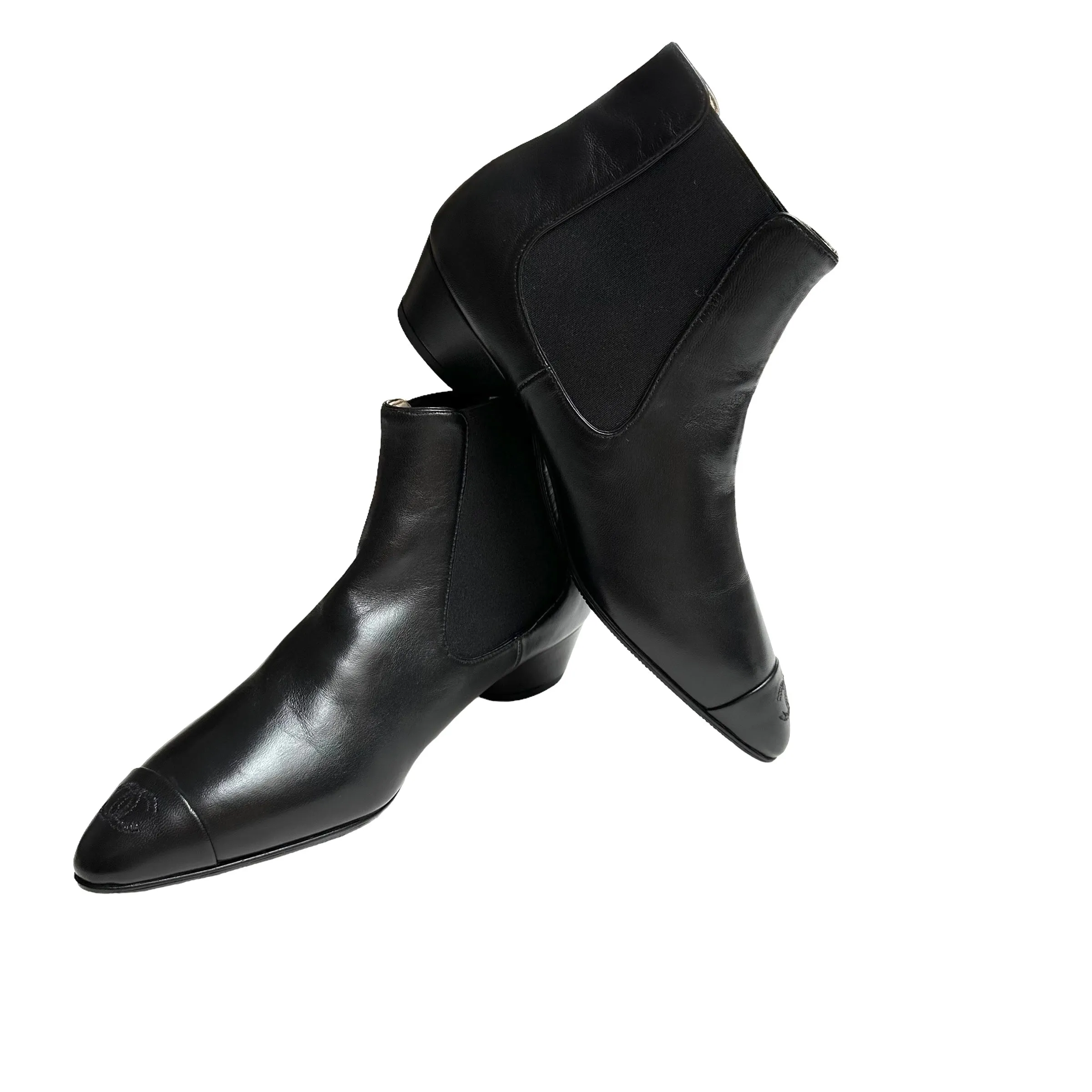 Black Chelsea Logo Boots - 7