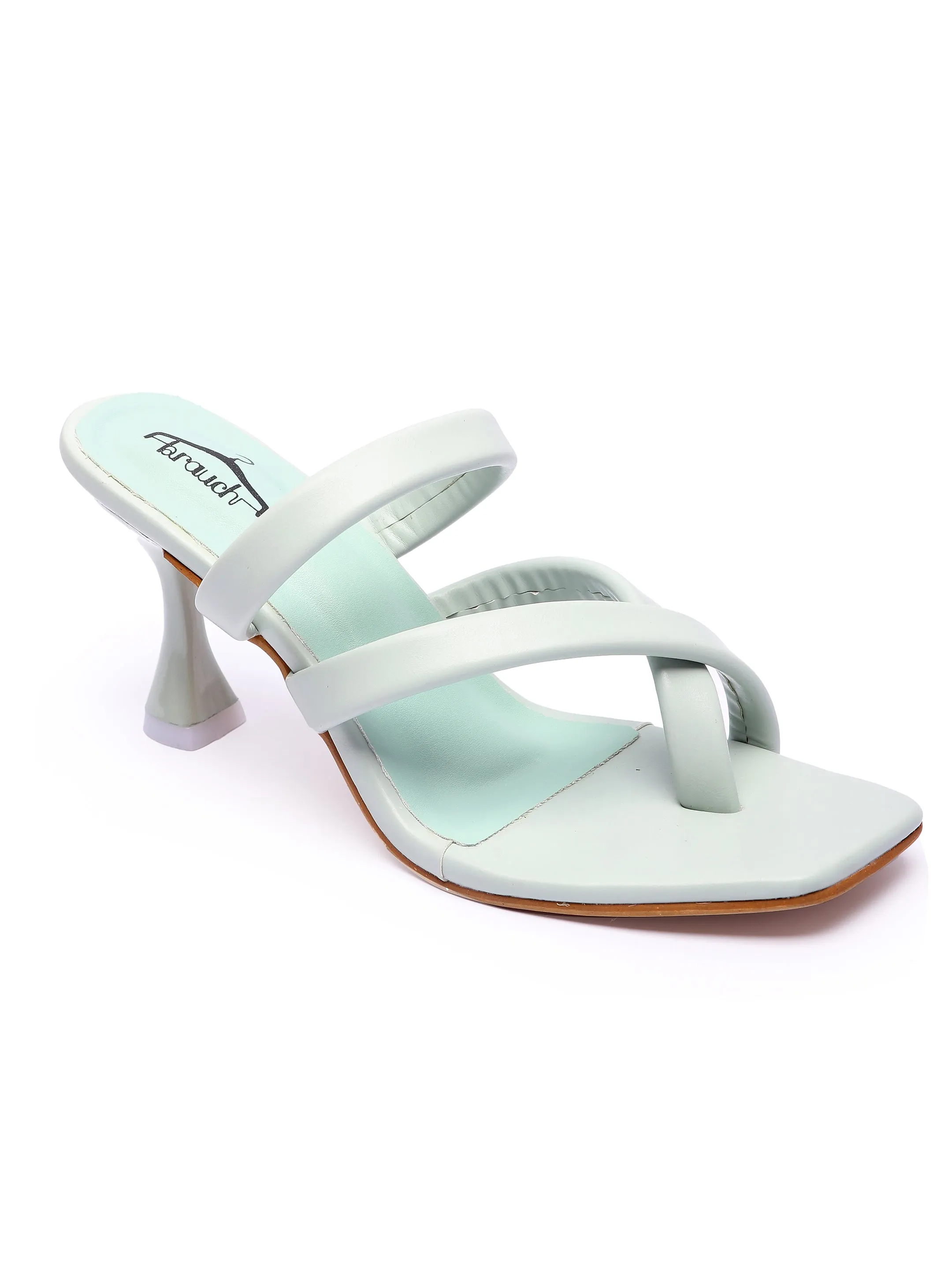 Brauch Women's Sea Green Multistrap Spool Heel