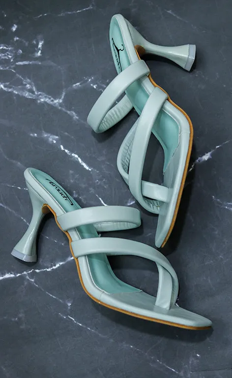 Brauch Women's Sea Green Multistrap Spool Heel