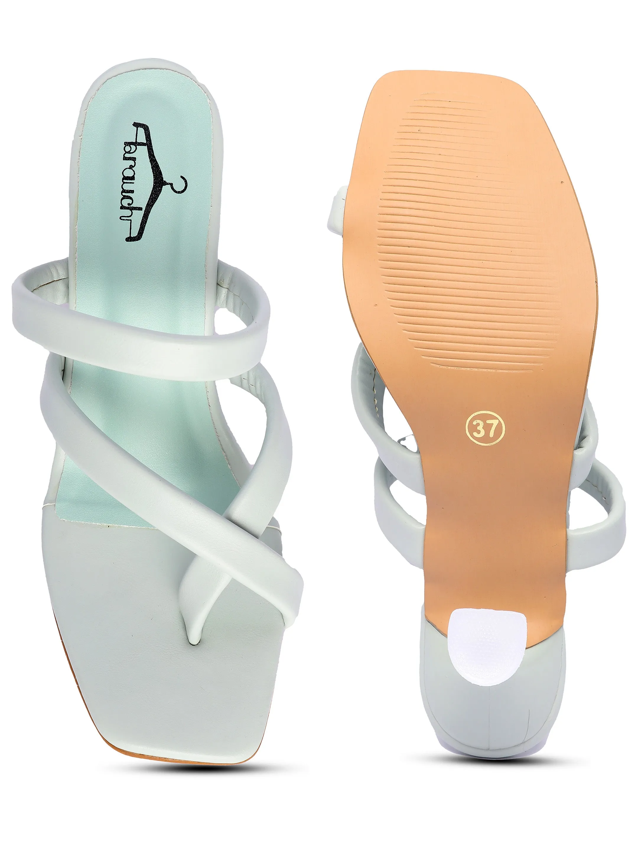 Brauch Women's Sea Green Multistrap Spool Heel