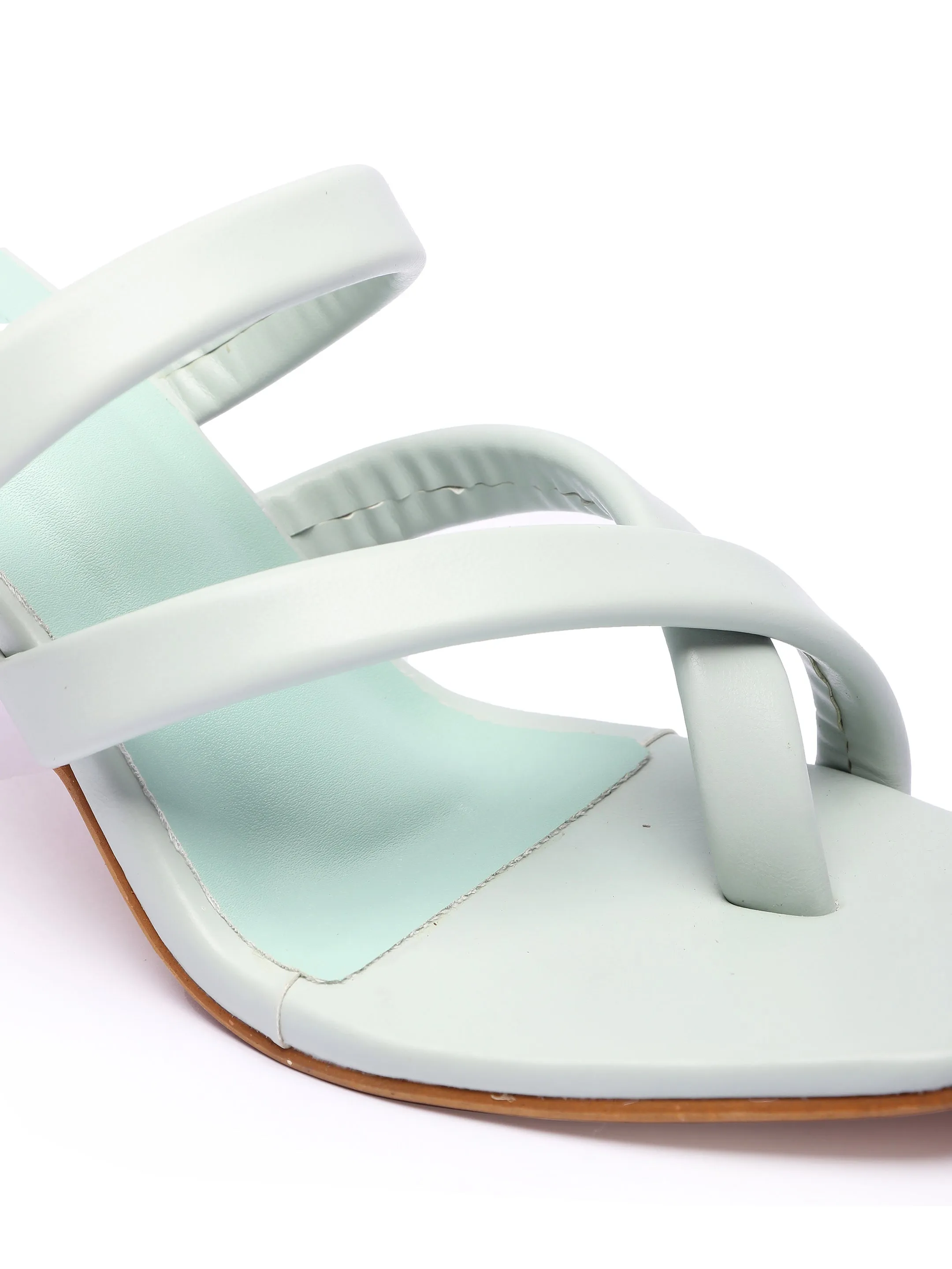 Brauch Women's Sea Green Multistrap Spool Heel