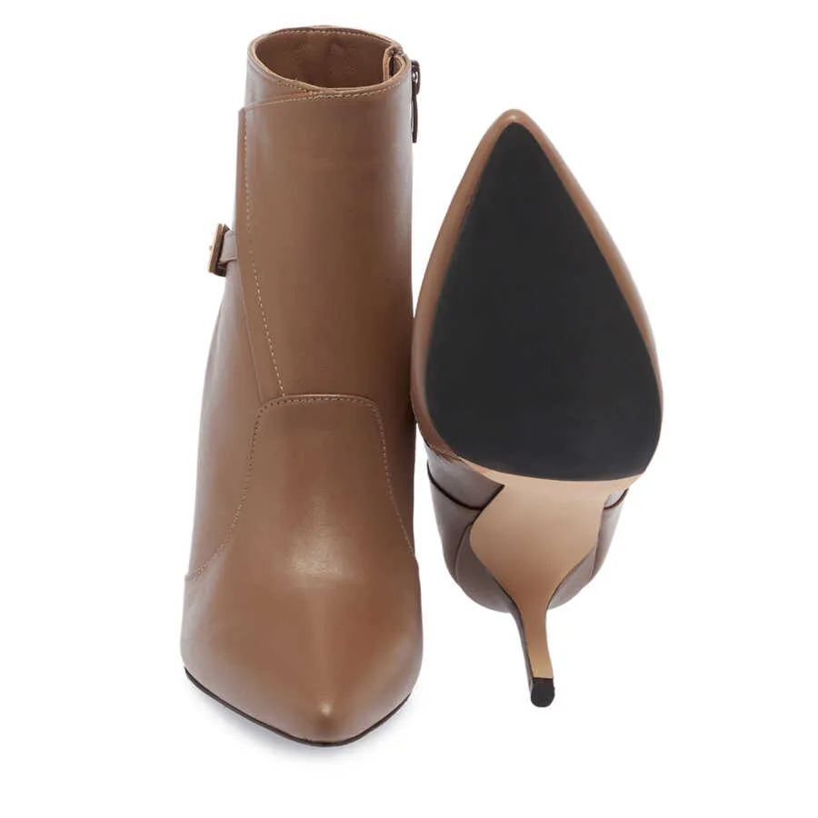 Brown Leather Women's Classic Boot - SCB-B67058