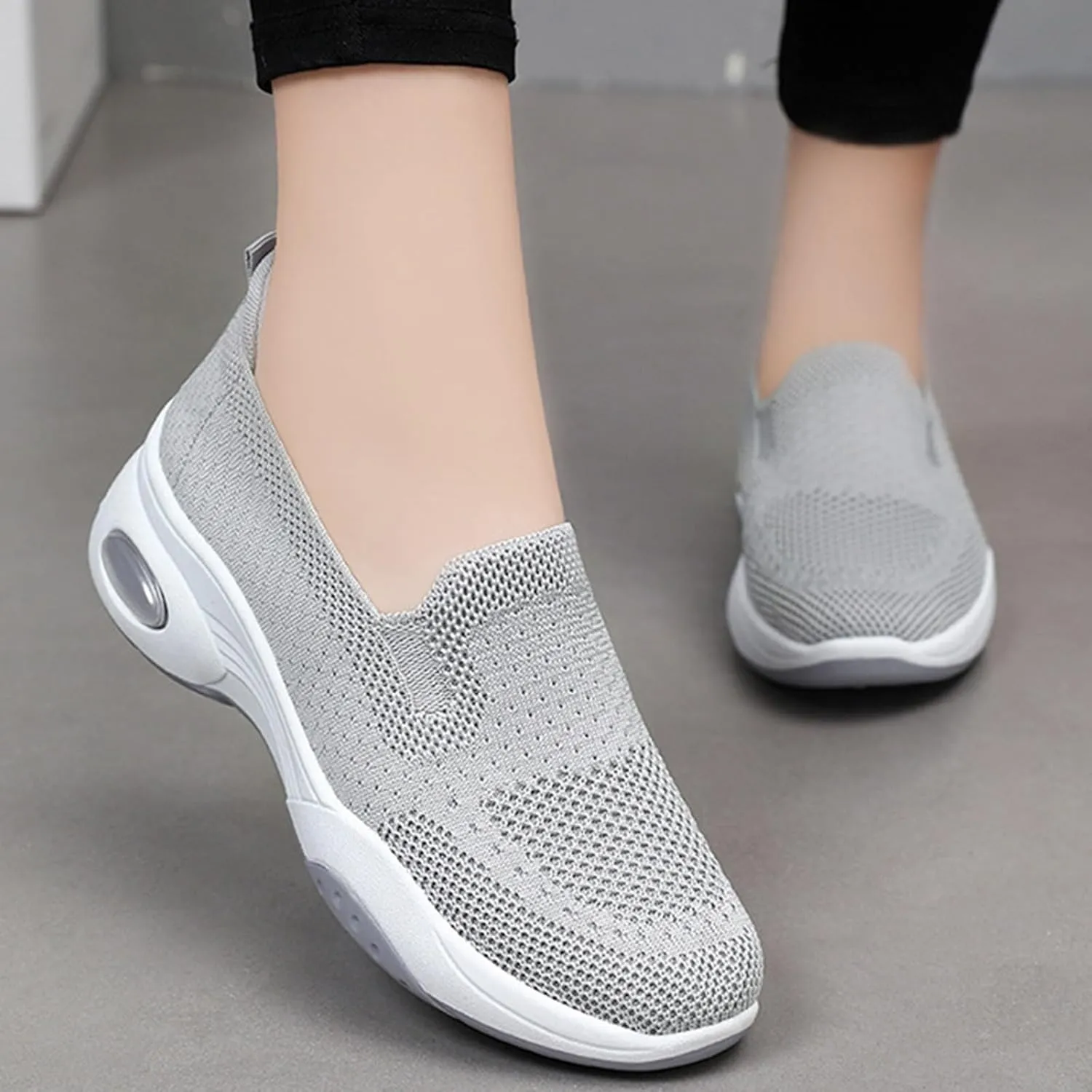 Canbebig Walking Shoes Women New Air Cushion Slip on Walking Shoes Comfort Orthopedic Platform Sneakers Air Cushion Athletic Shoes Running Jogging Shoe