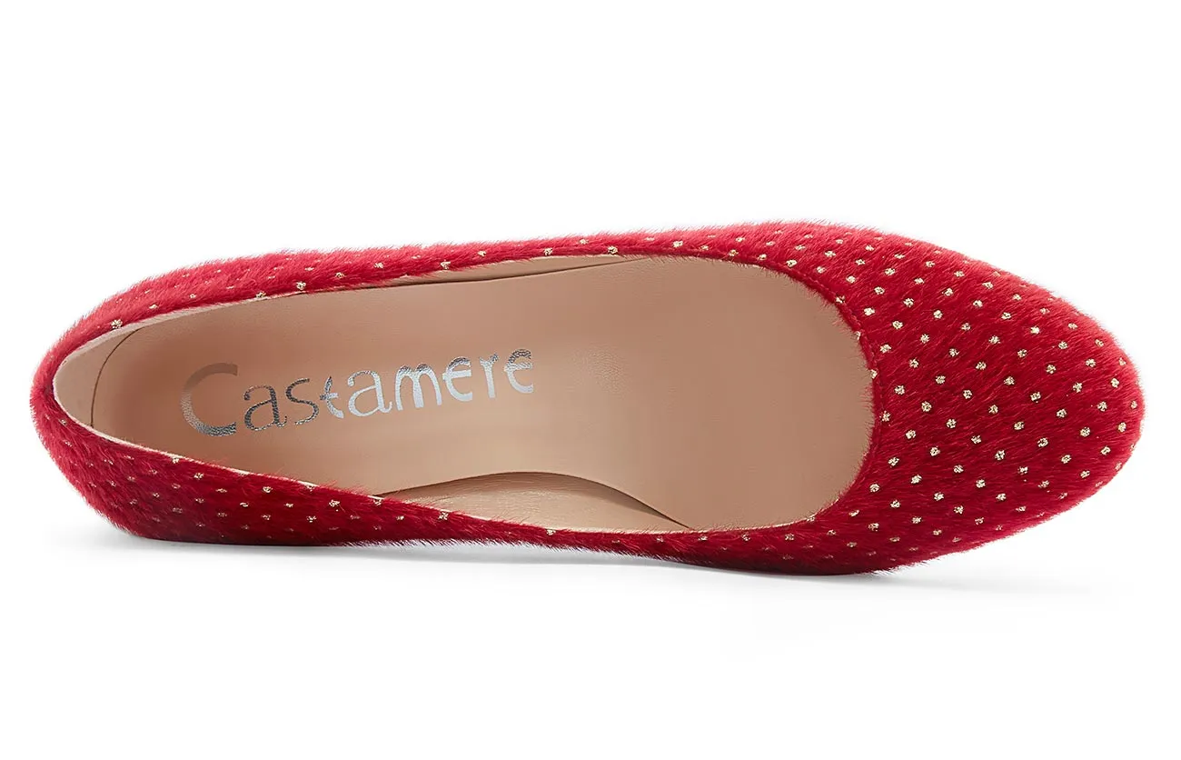 CASTAMERE Womens Chunky Block Heels Round-Toe Slip-on Mid-Heel Basic Pumps 5CM Heels