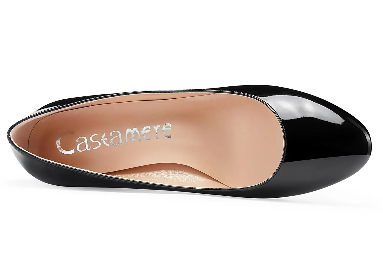 CASTAMERE Womens Chunky Block Heels Round-Toe Slip-on Mid-Heel Basic Pumps 5CM Heels