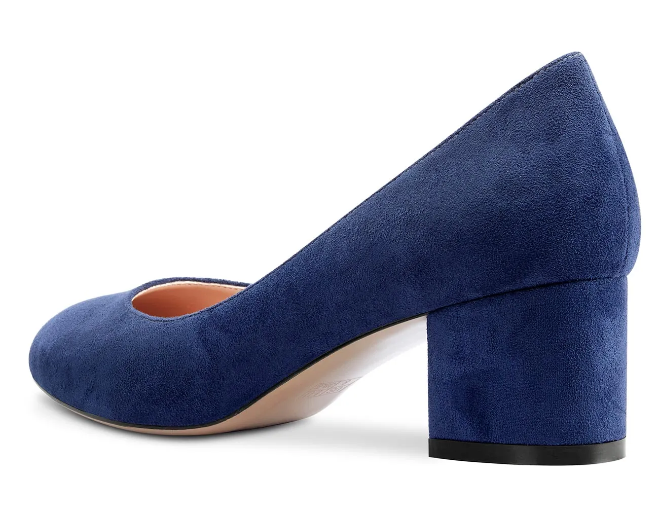 CASTAMERE Womens Chunky Block Heels Round-Toe Slip-on Mid-Heel Basic Pumps 5CM Heels