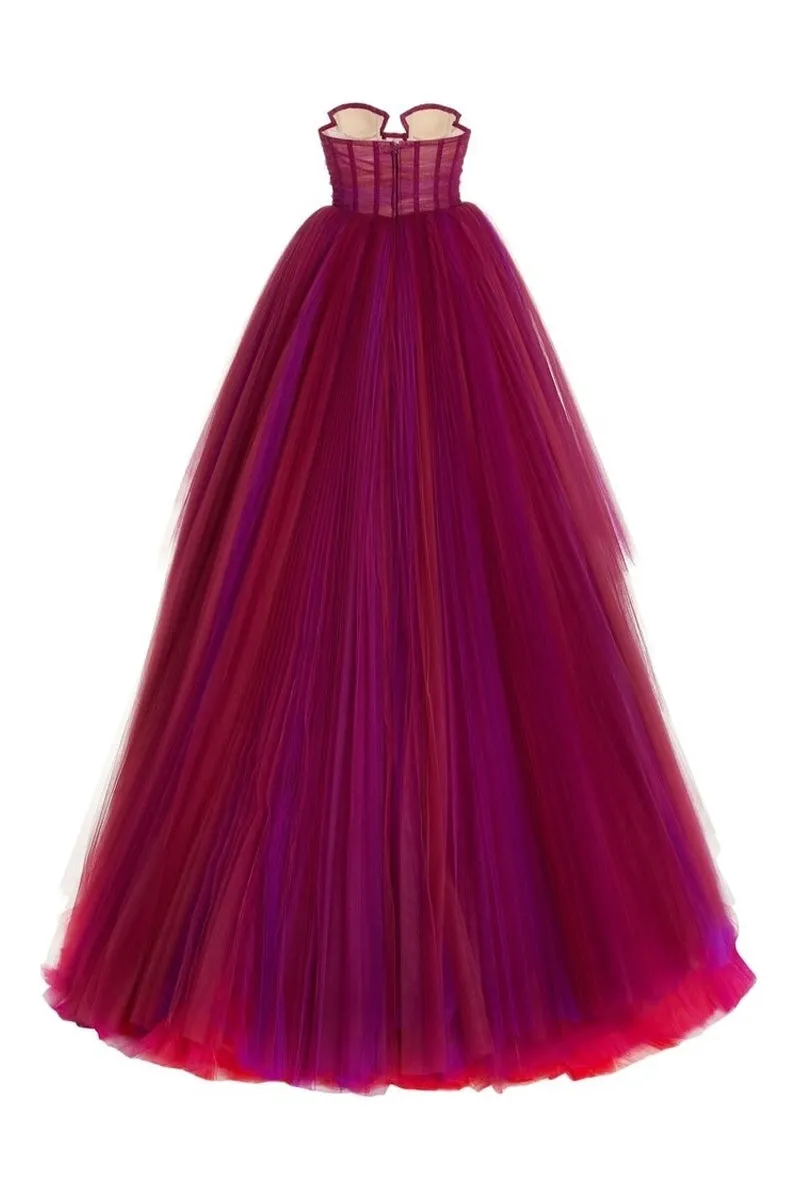 Celebration Time Asymmetrical Trendy Strapless Maxi Dress