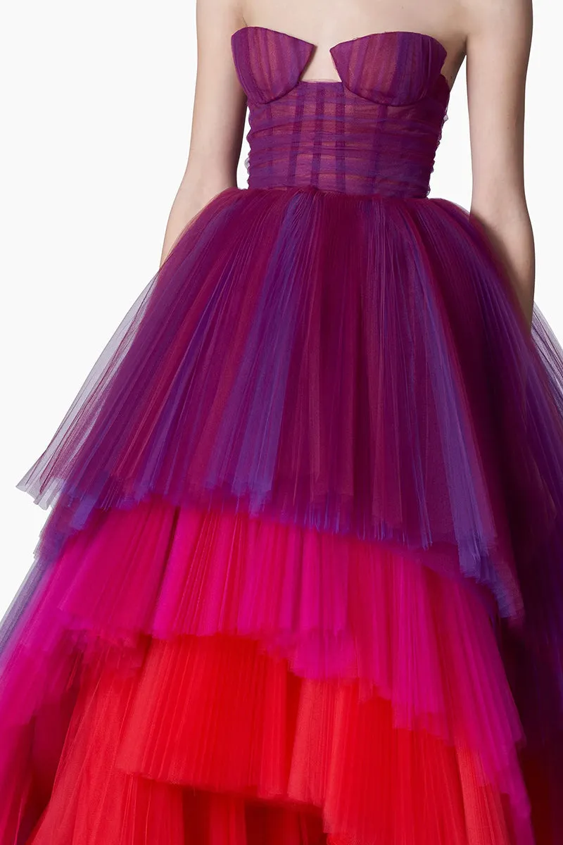 Celebration Time Asymmetrical Trendy Strapless Maxi Dress