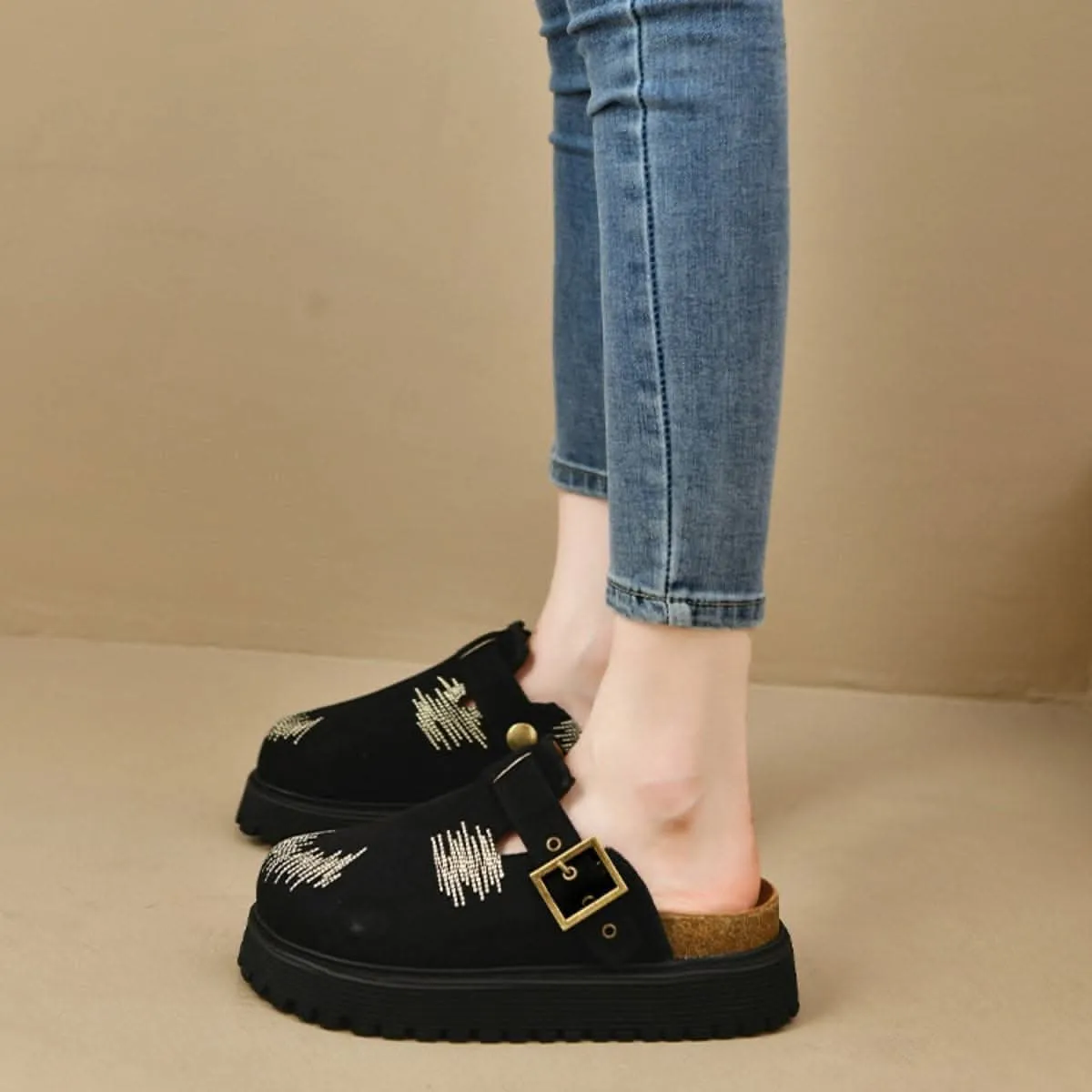 Chic suede platform loafers