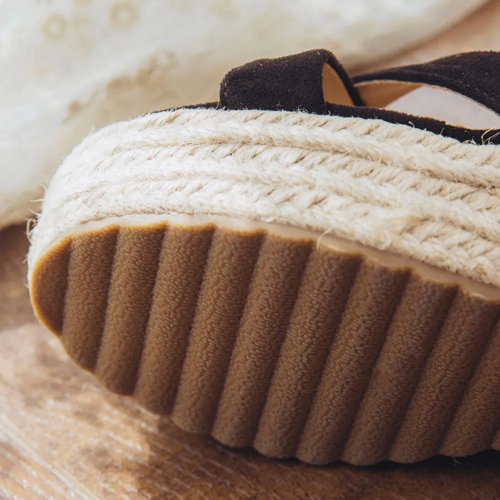 Cross-strap Wedge Sandals