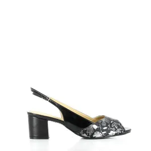 Dalessi Duprey Black & Silver Slingback Sandals