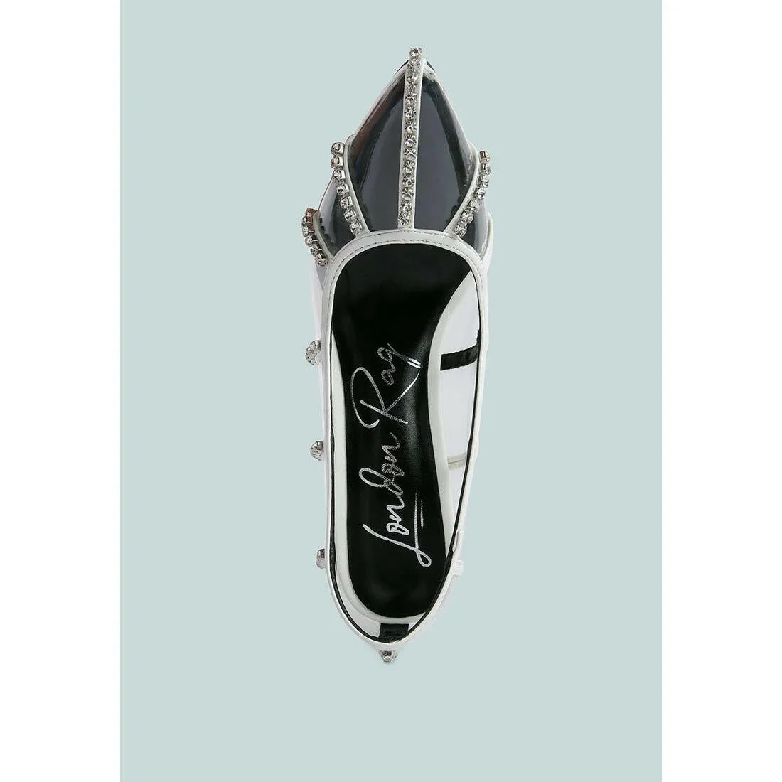 Diamante Clear Stiletto Heel Pumps