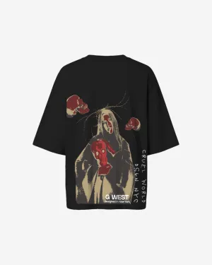 G West Oversized Red Skull Tee - Women