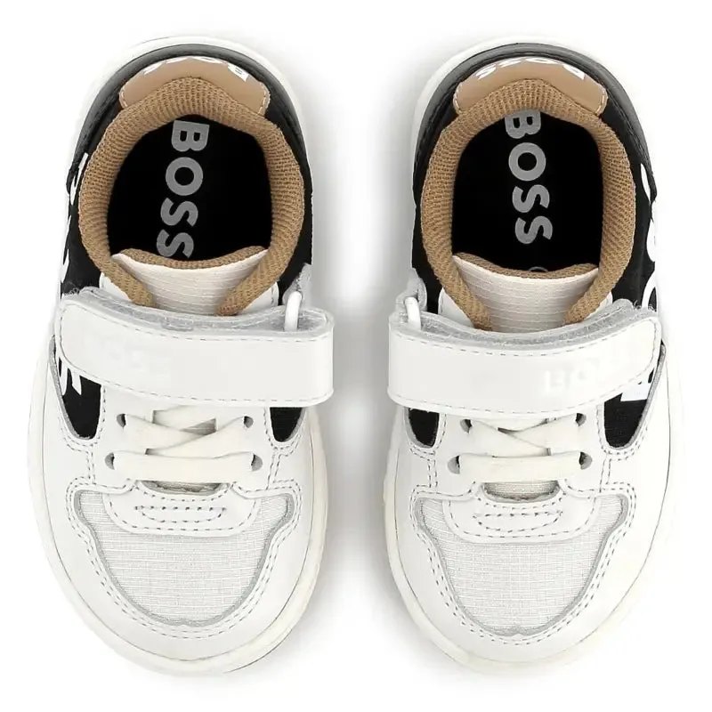 Hugo Boss White Black Camel Velcro Sneaker J52160