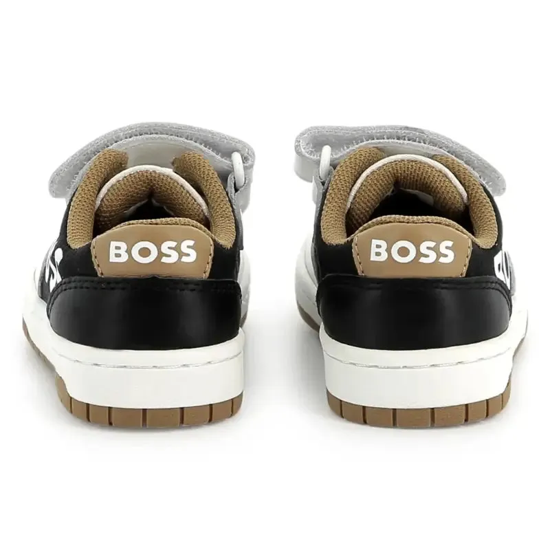 Hugo Boss White Black Camel Velcro Sneaker J52160