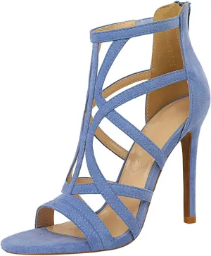 JOEupin Womens Fashion High Heel Sandals Peep Toe Hollow-out Gladiator Stiletto Pumps Dress Shoes with Zip