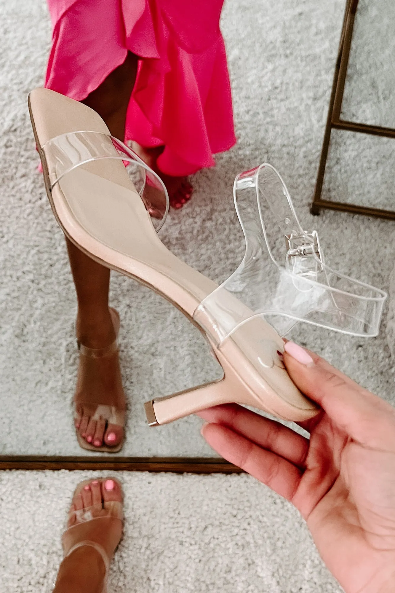 Let's Be Clear Clear Strap Heels (Clear)
