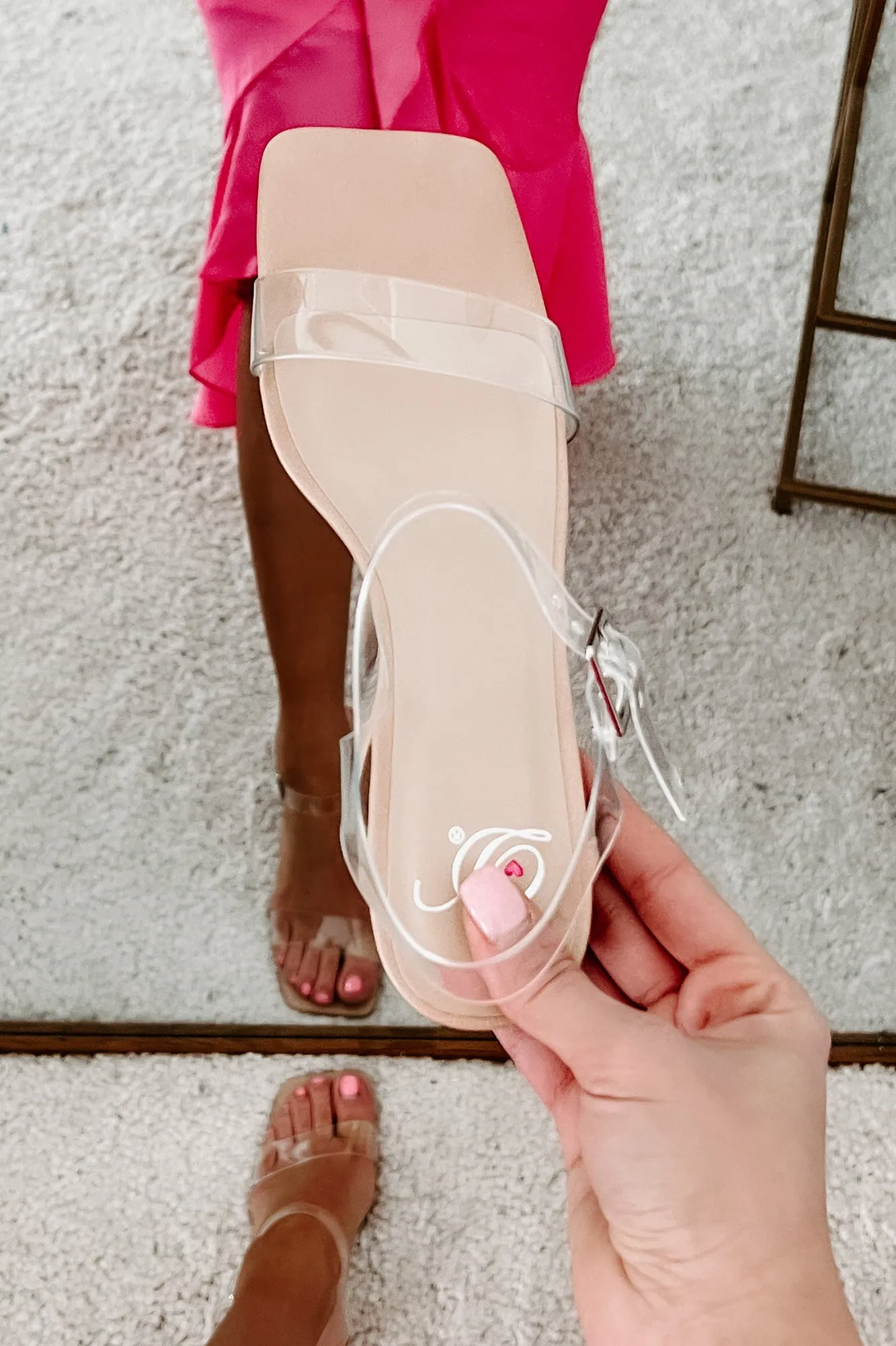 Let's Be Clear Clear Strap Heels (Clear)