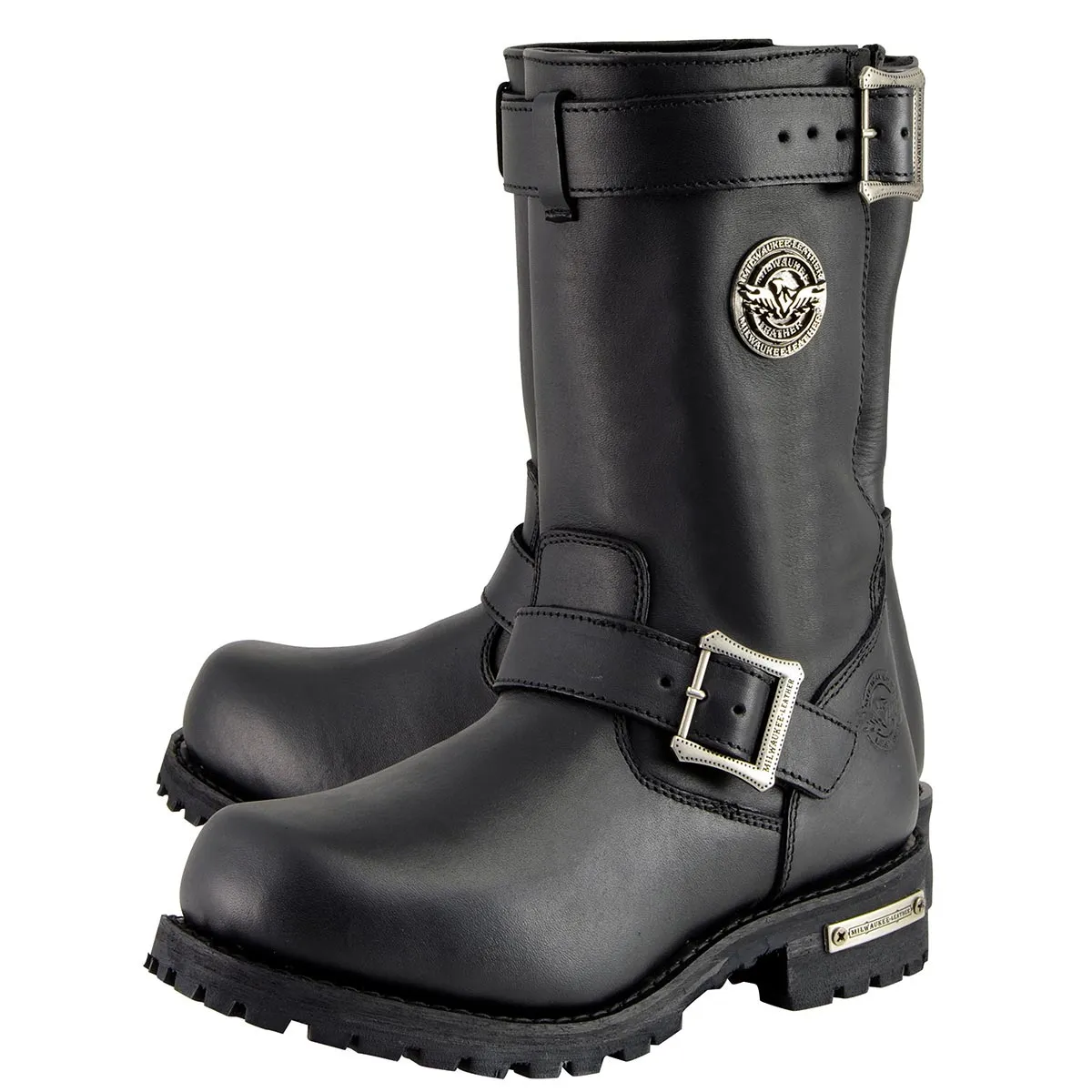 MBM9020 Men's Black 'Wide-Width' 11-Inch Classic Engineer Motorcycle Leather Boots