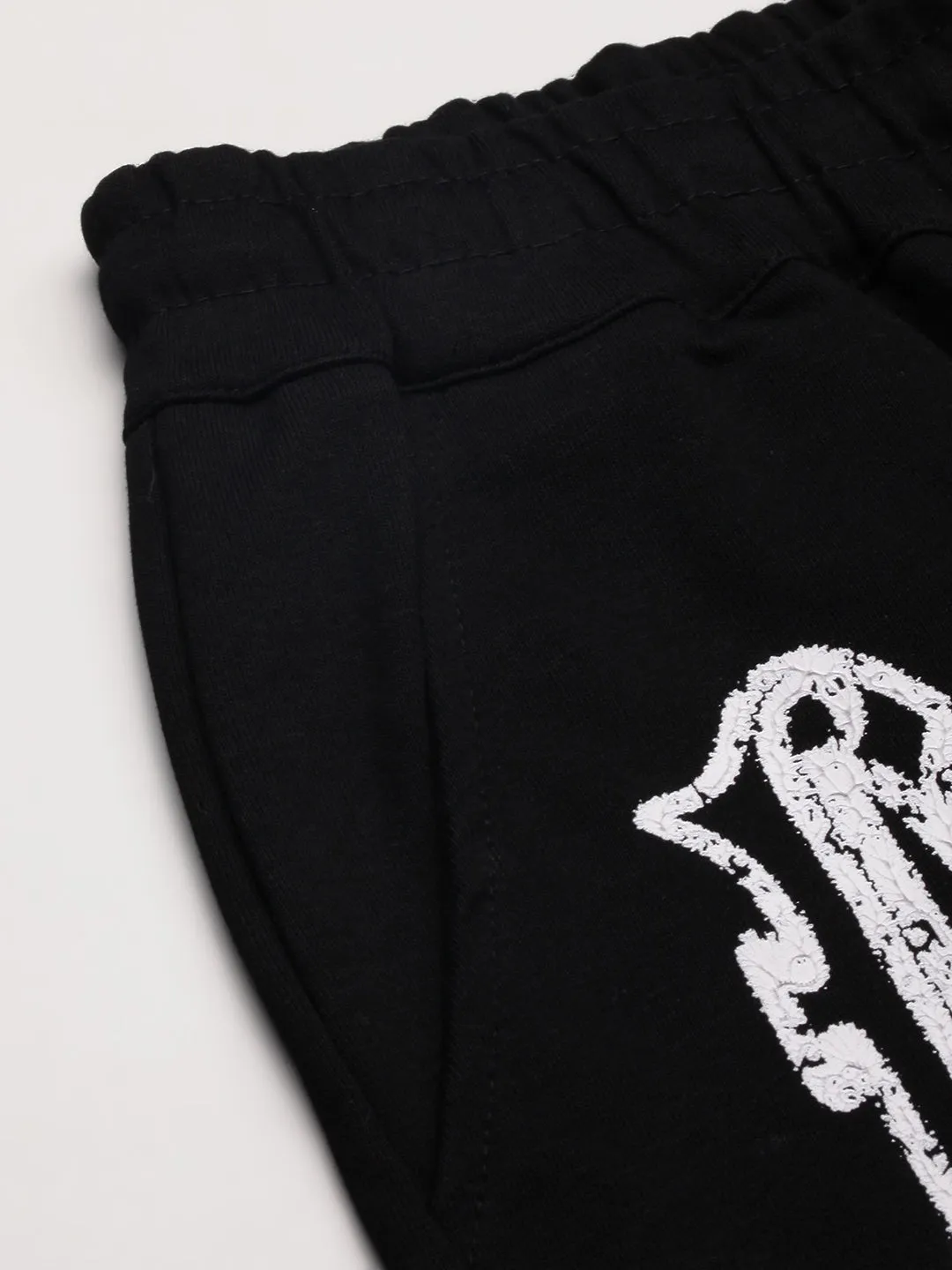 Men Black Graphic Printed Cotton Shorts