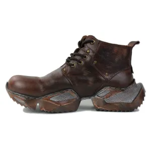 Men's Leather athletic walking Moto Boots OS-5008-S-1
