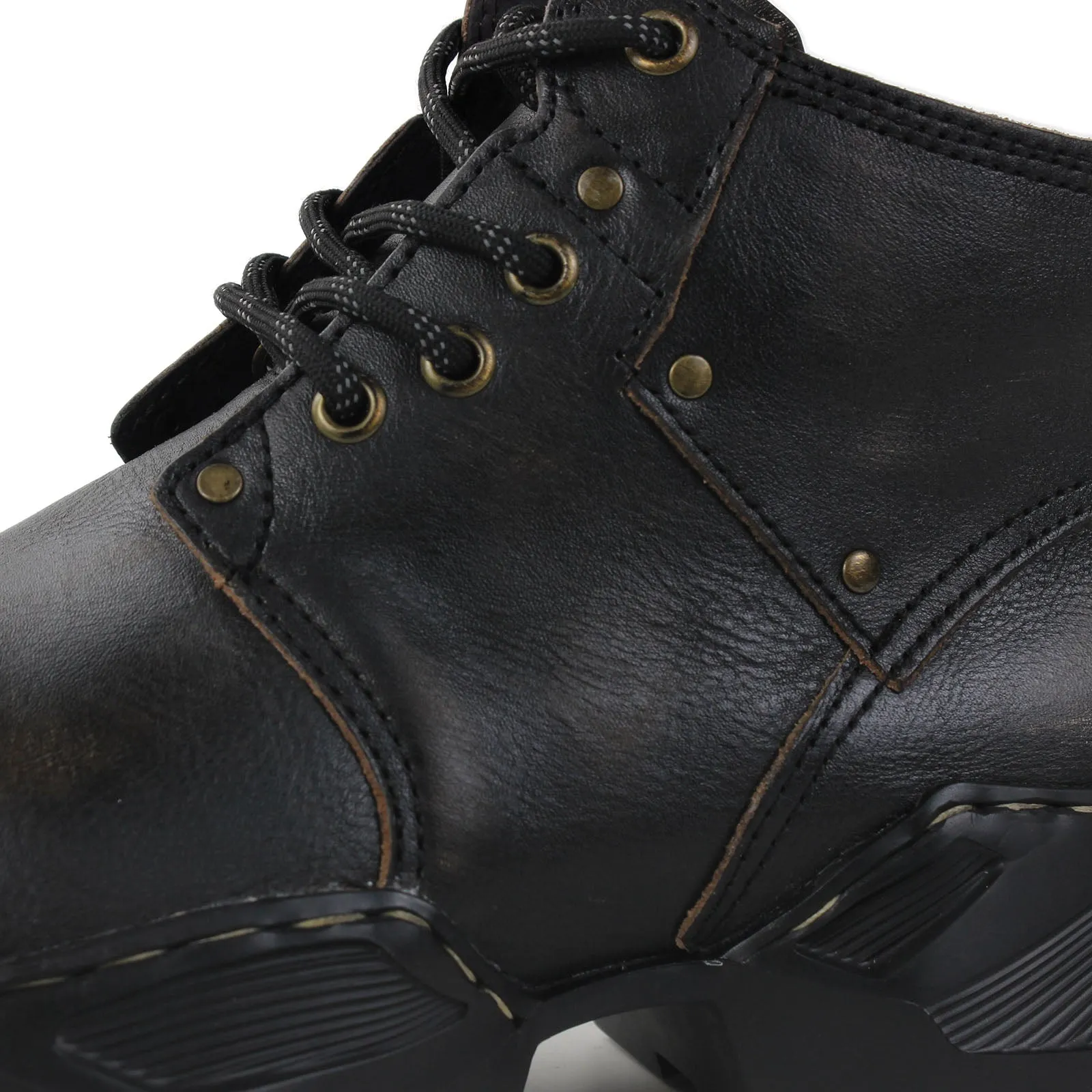 Men's Leather athletic walking Moto Boots OS-5008-S-1