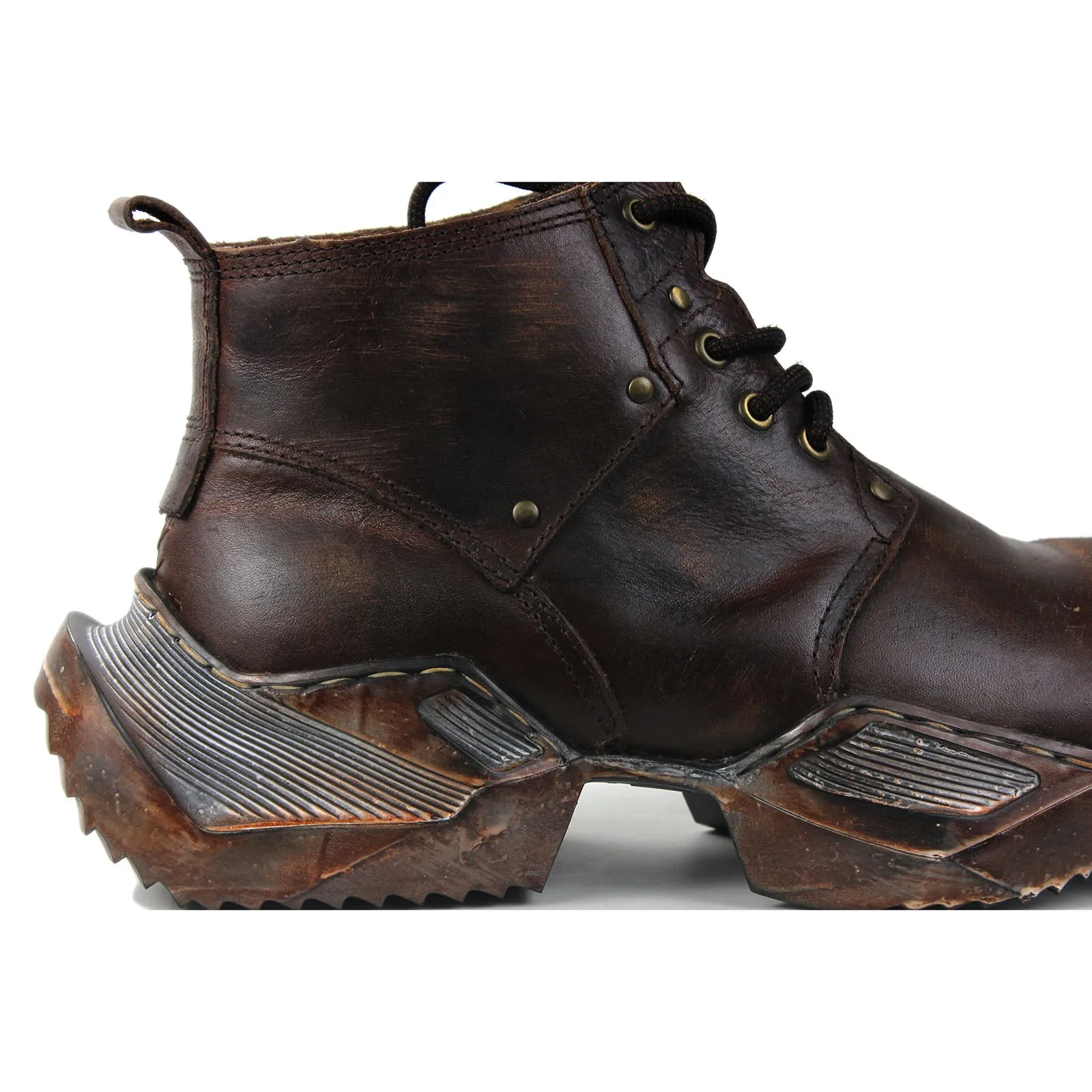 Men's Leather athletic walking Moto Boots OS-5008-S-1
