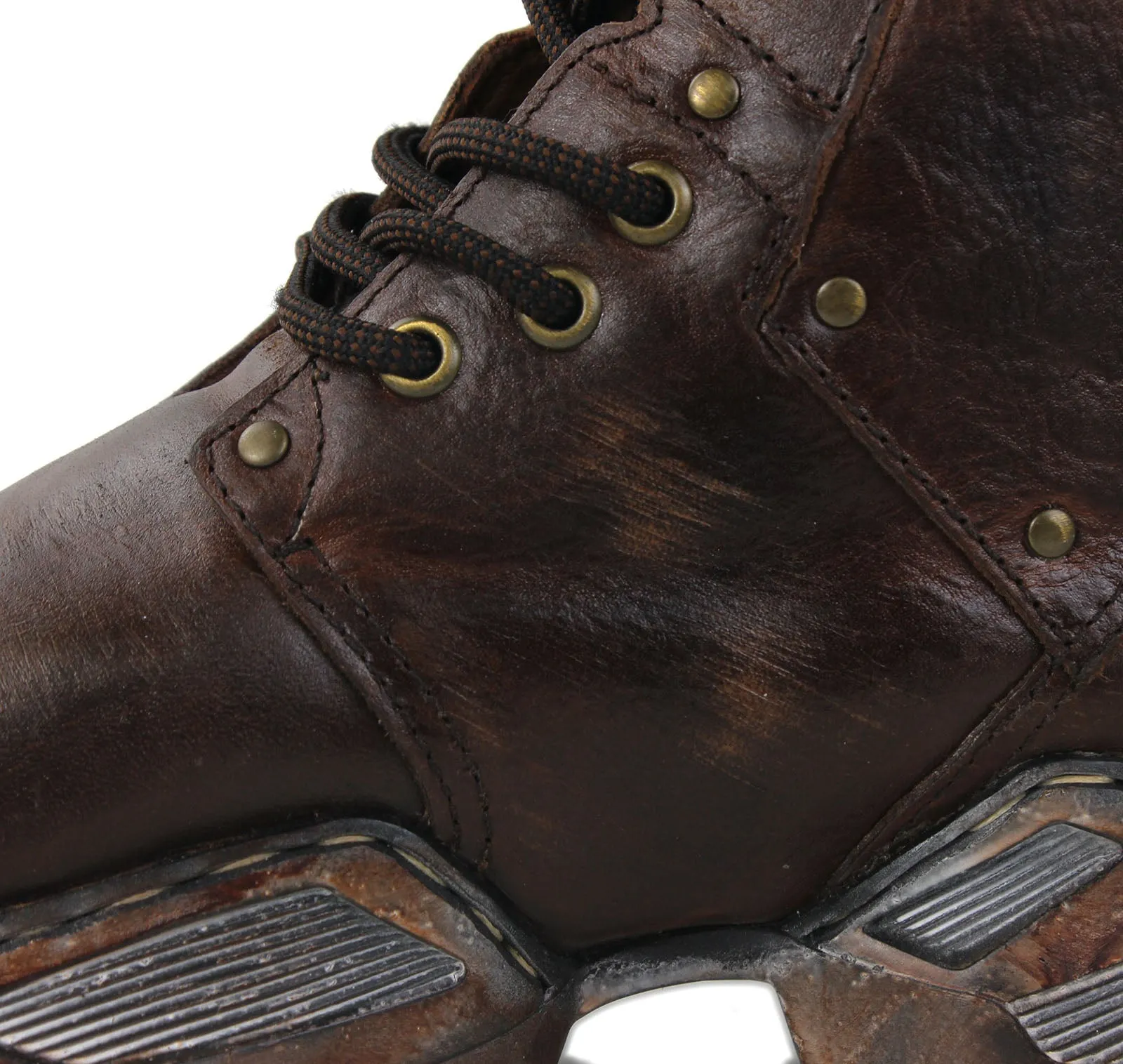 Men's Leather athletic walking Moto Boots OS-5008-S-1