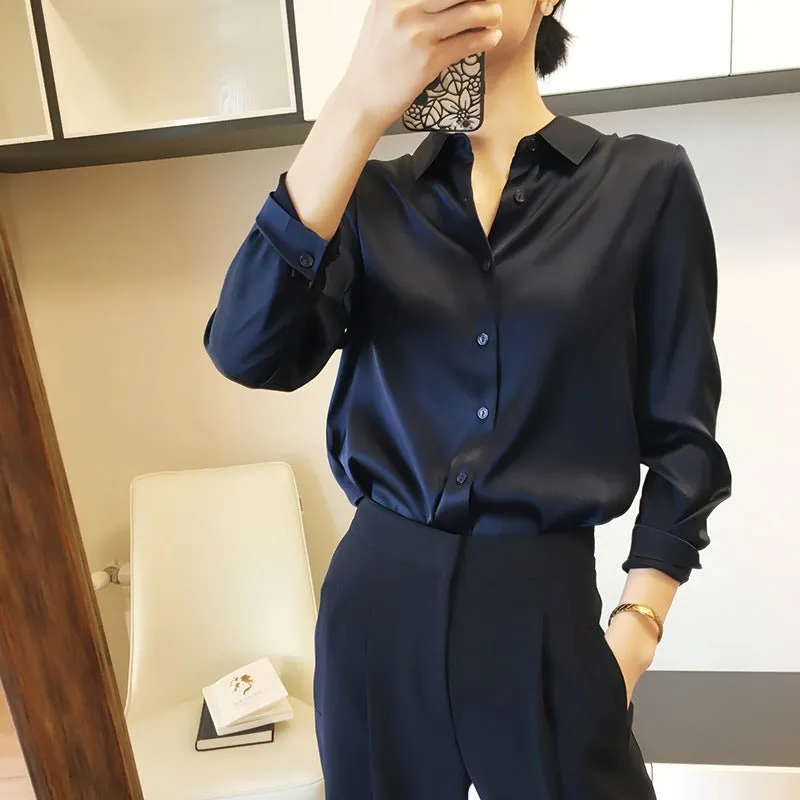 MS044 Commuter Satin Long Sleeve Shirt