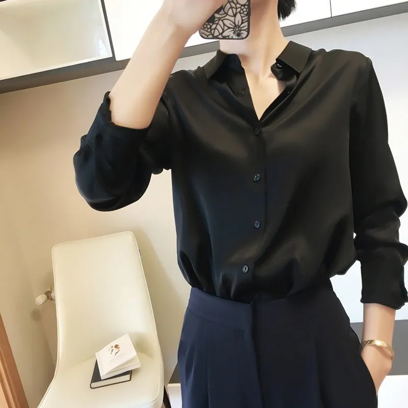 MS044 Commuter Satin Long Sleeve Shirt