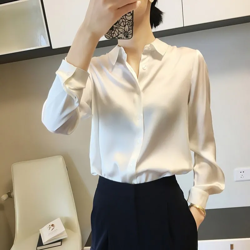 MS044 Commuter Satin Long Sleeve Shirt