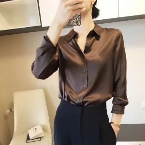 MS044 Commuter Satin Long Sleeve Shirt