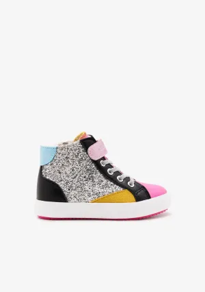 Multicolour Patchwork High Sneakers