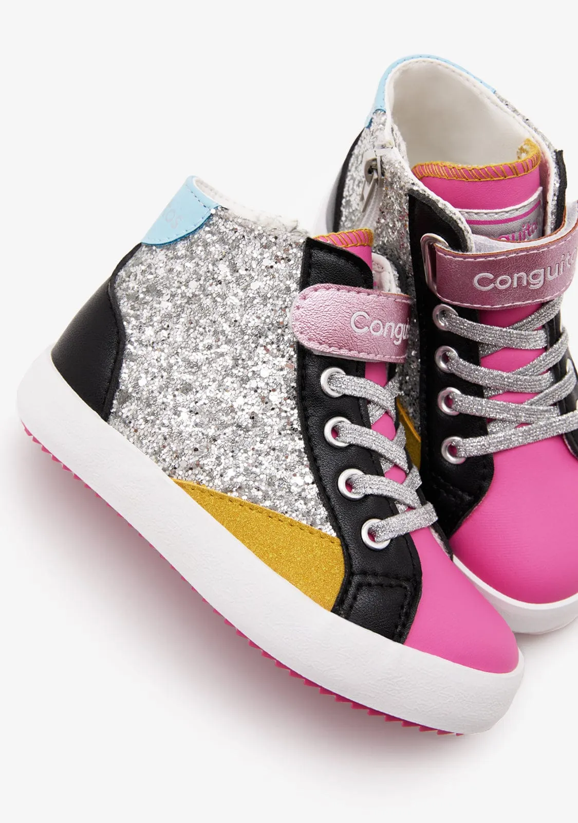 Multicolour Patchwork High Sneakers