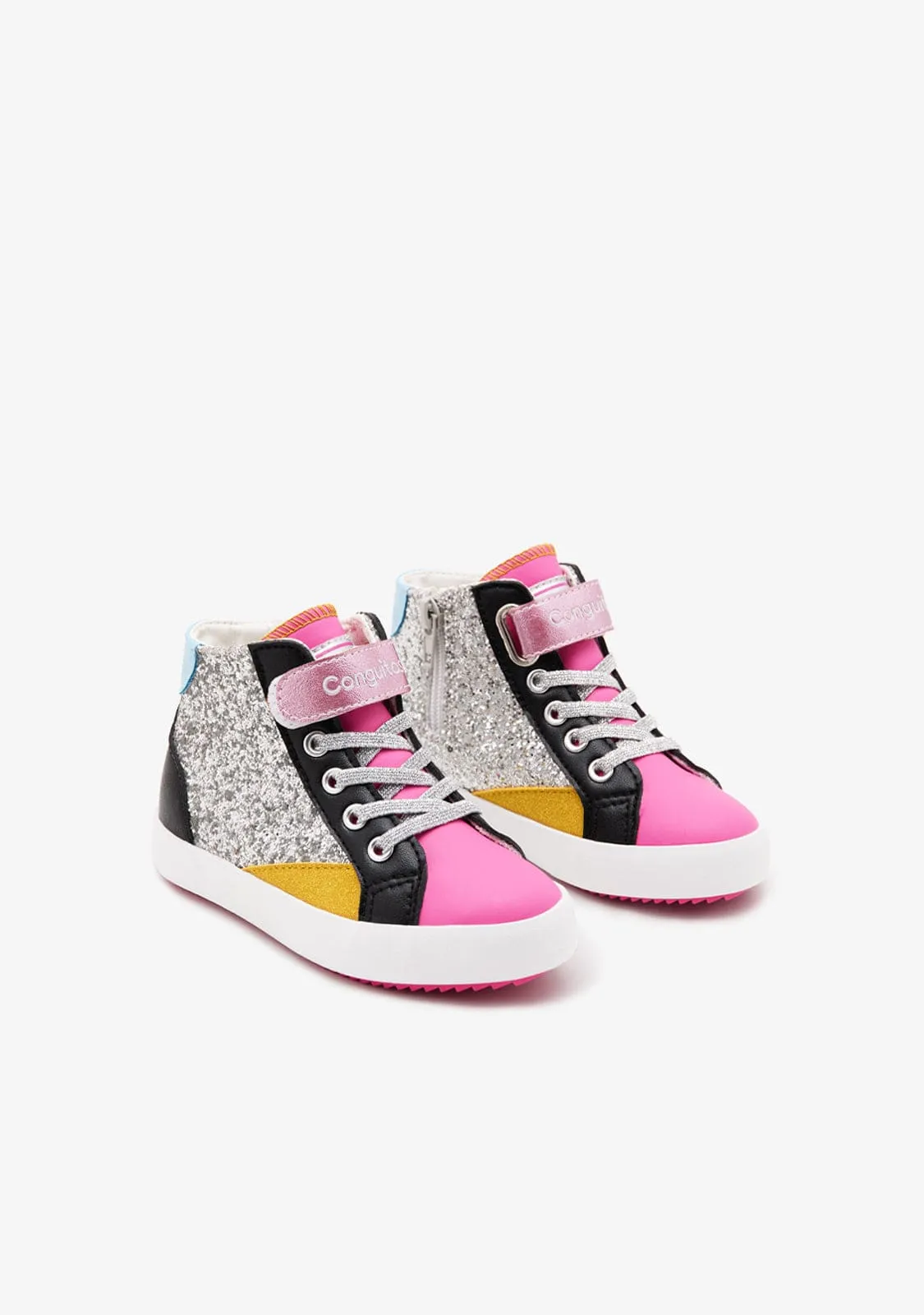 Multicolour Patchwork High Sneakers