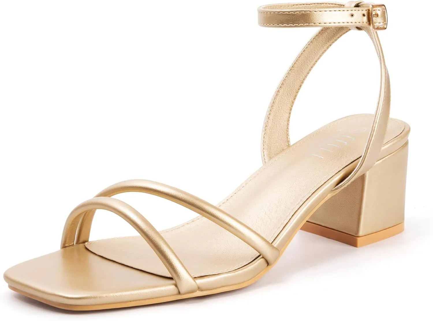 MUSSHOE Block Heeled Prom Heels Sandals for Women Chunky Square Open Toe Strappy High Heels Ankle Buckle Sandals Party Wedding Bridal Dress Shoes