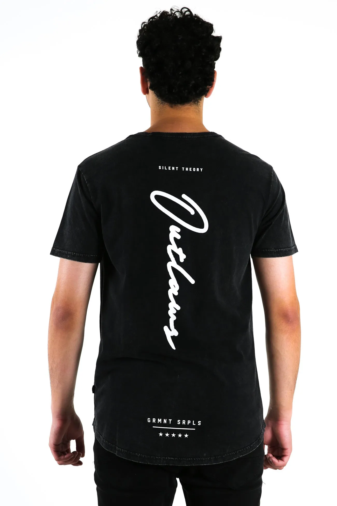 Outlaw Script Tee Washed Black
