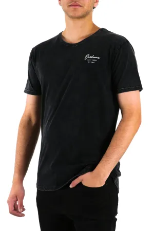 Outlaw Script Tee Washed Black