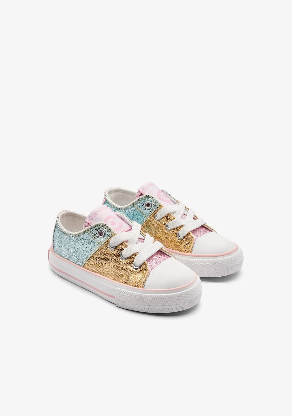 Patchwork Glitter Low Sneakers