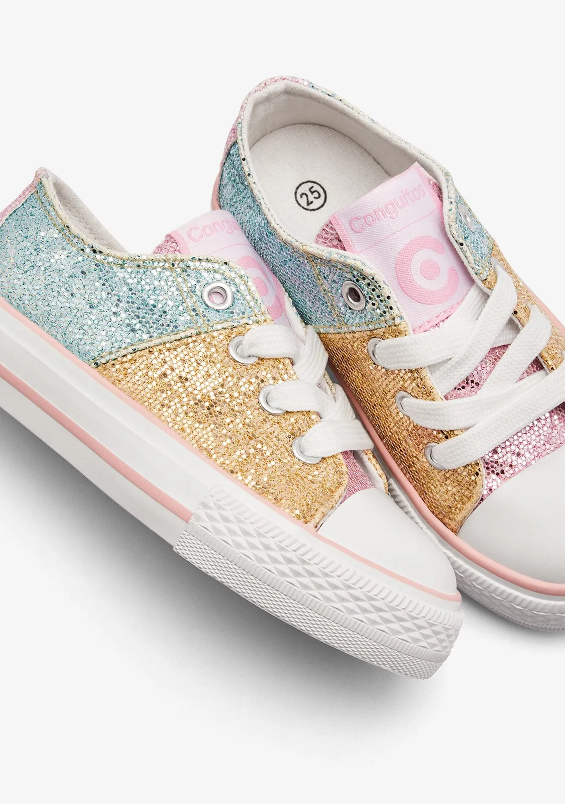 Patchwork Glitter Low Sneakers