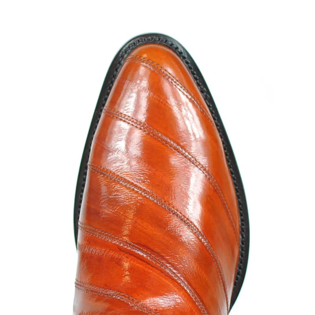 Patricio Eel Skin Classic Western Boot - Honey