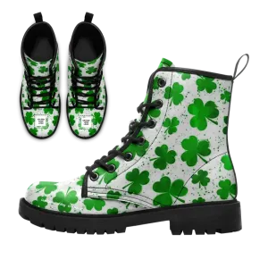 Personalized Irish Spirit Boots, Custom Green Vibes Ankle Winter Boots, St. Patrick’s Unisex Boots
