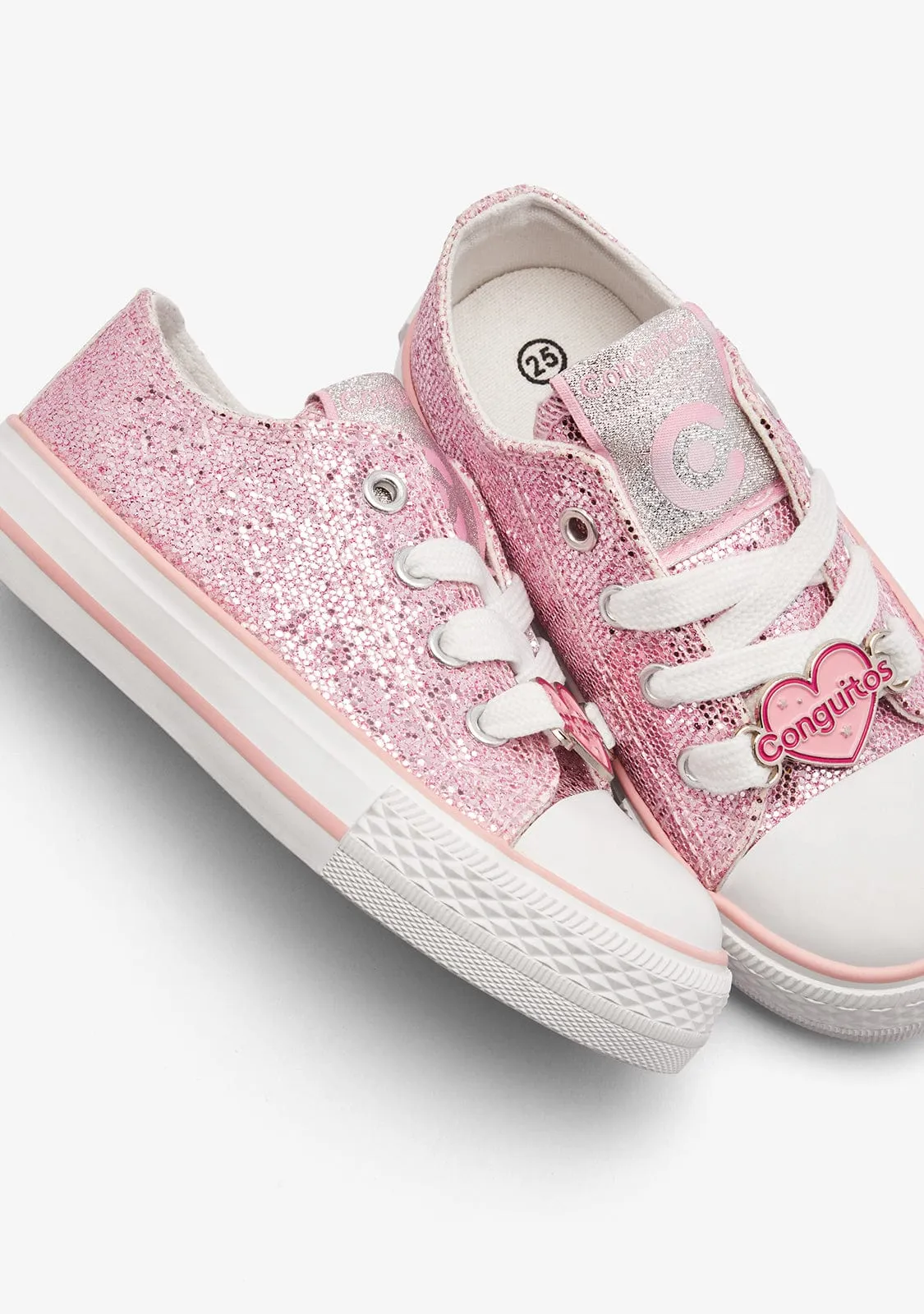 Pink Glitter Low Sneakers