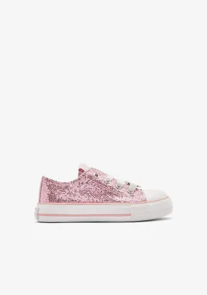 Pink Glitter Low Sneakers