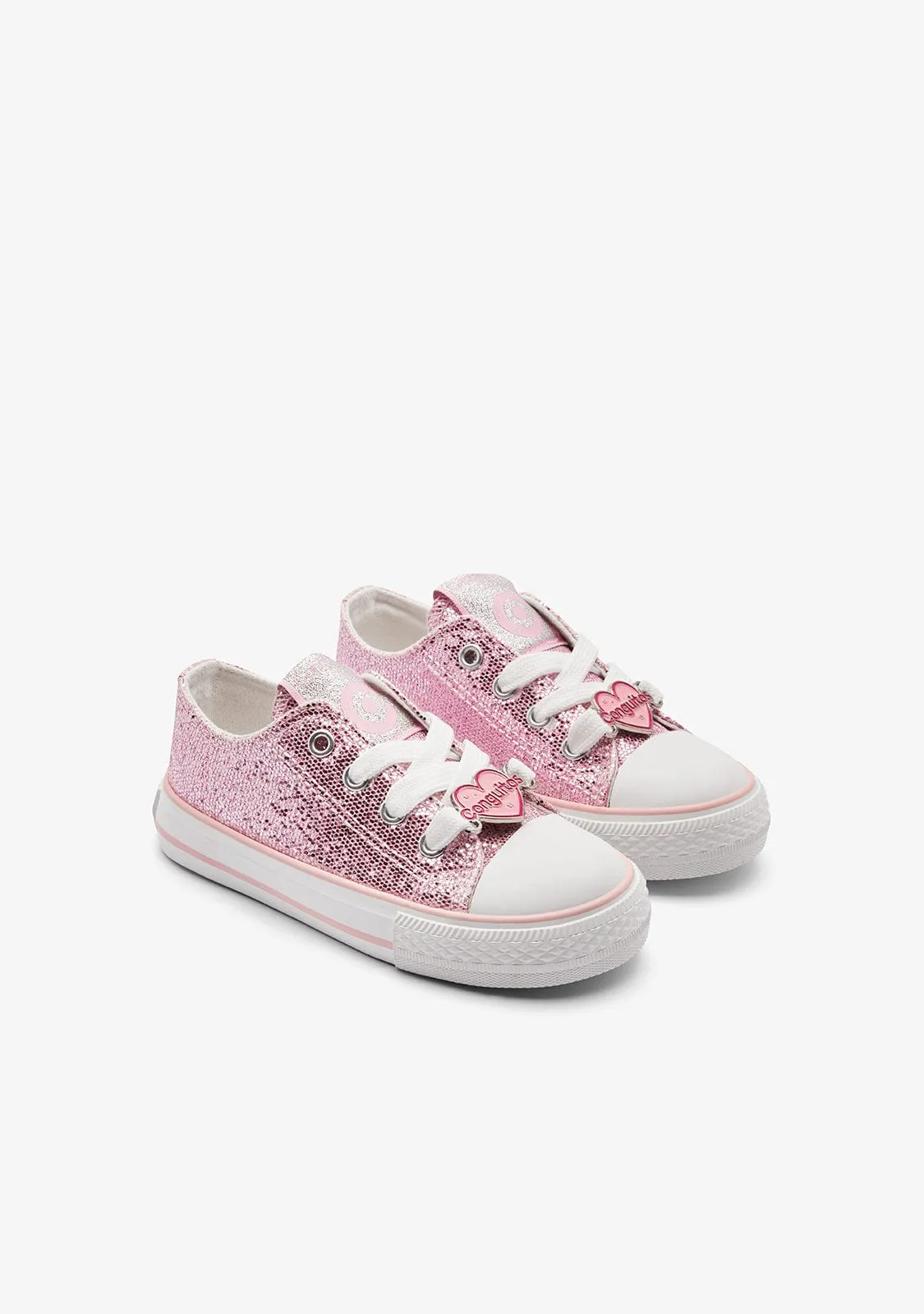 Pink Glitter Low Sneakers