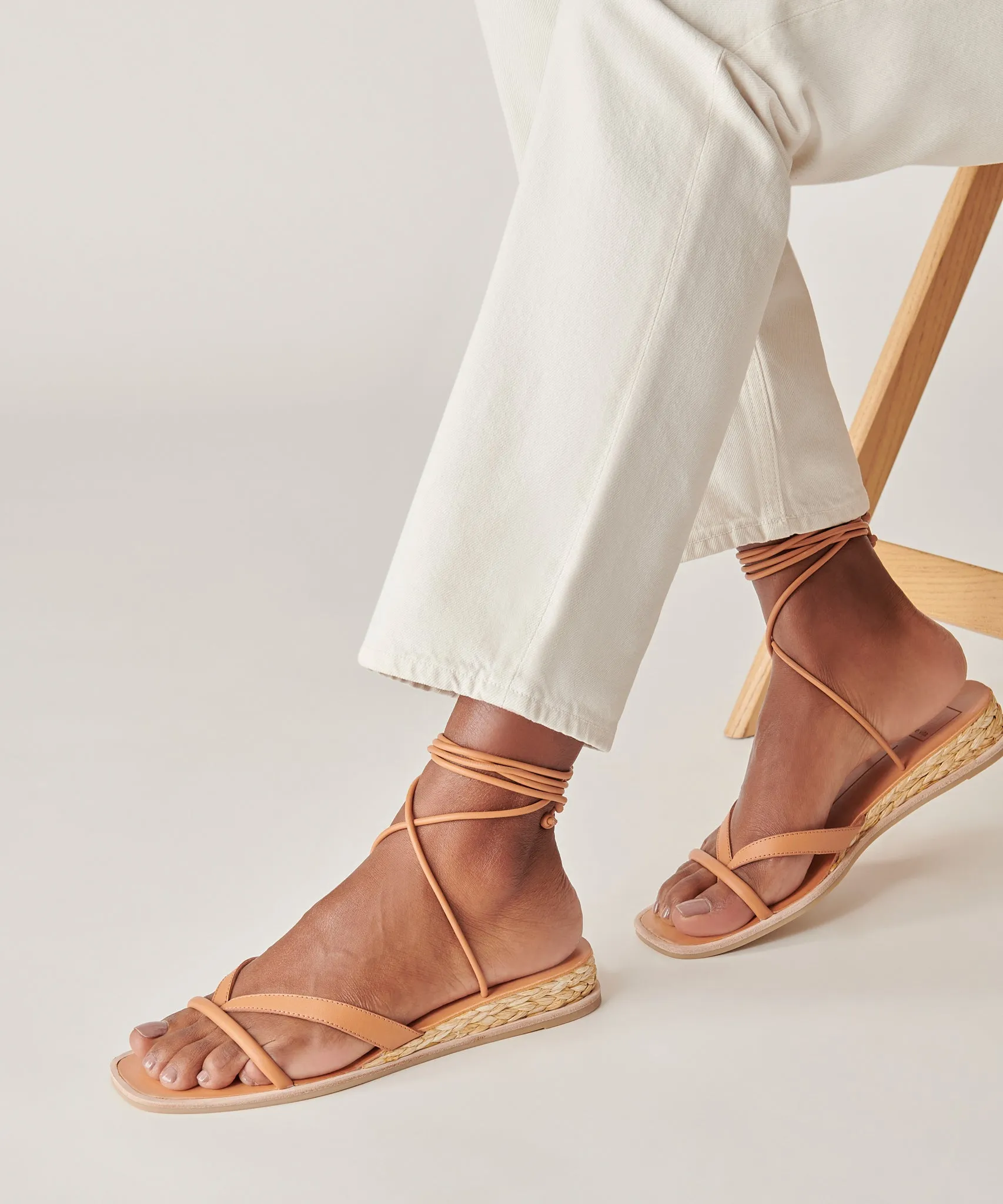 PRAX SANDALS COGNAC LEATHER
